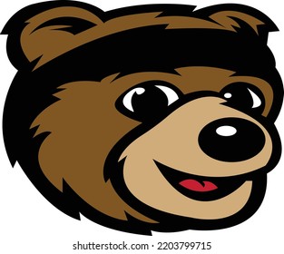 Bear Face Outline Illustrator Vecter Art