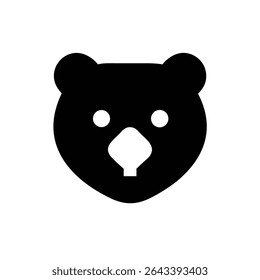 bear face silhouette design for market.