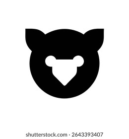 bear face silhouette design for market.