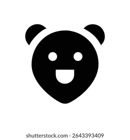 bear face silhouette design for market.