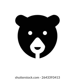 bear face silhouette design for market.