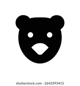 bear face silhouette design for market.