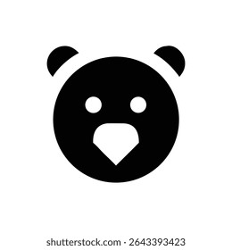 bear face silhouette design for market.