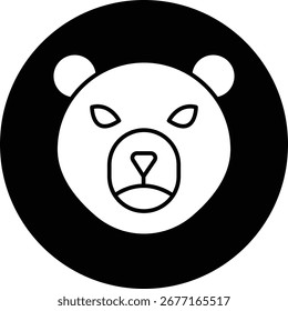 Bear Face single vector icon illustration