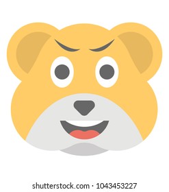 
A bear face smiley expressing being happy
