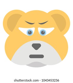 
A bear face smiley expressing being annoyed
