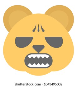 
A bear face smiley expressing being annoyed
