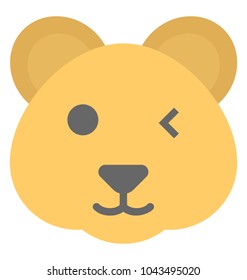 
A bear face smiley expressing being naughty
