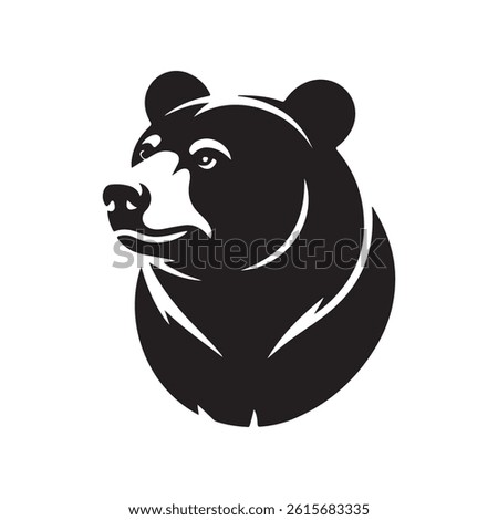 Bear face vector design, isolated on white background, bear vector illustration.