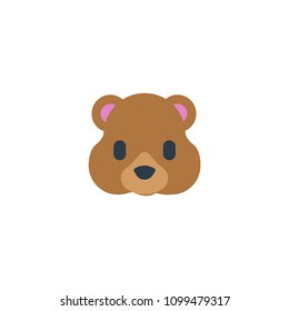 Bear Face Vector Flat Icon