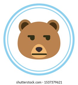 Bear Face Vector Flat Icon