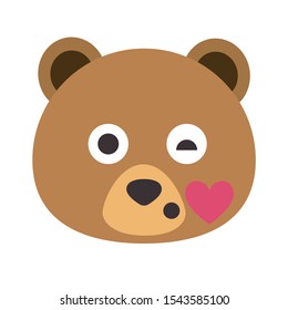 Bear Face Vector Flat Icon