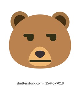 Bear Face Vector Flat Icon