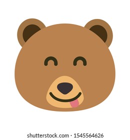 Bear Face Vector Flat Icon