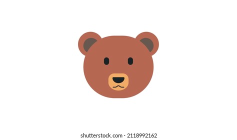 Bear Face Vector Flat Icon
