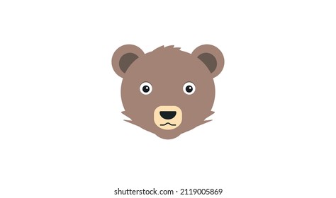 Bear Face Vector Flat Icon