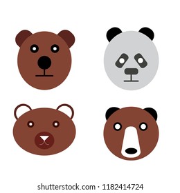  bear face vector icon,flat design,esp10