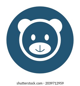 Bear Face  white glyph with color background vector icon which can easily modify or edit 