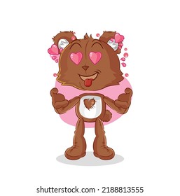 the bear fallin love vector. cartoon character