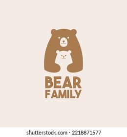 Bear Family logo vector icon.