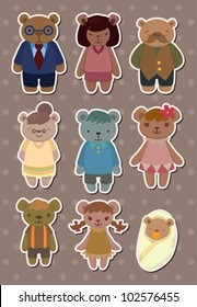 bear family stickers