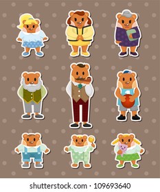 bear family stickers