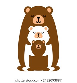 Símbolo de la familia Bear. Signo de amor y familia. Los osos se abrazan