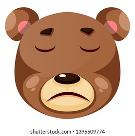 Bär ist das Gefühl zu leiden, Illustration, Vektorgrafik auf weißem Hintergrund.