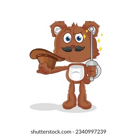 the bear fencer character. cartoon mascot vector