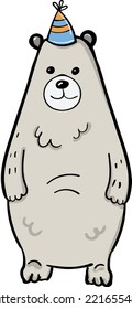 El oso en el sombrero festivo Isolación Ilustración