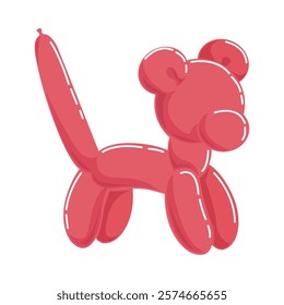 bear figure with balloons isolated
