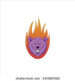 
Bear and fire animal logos for the game community and animal lovers