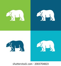 Bear Flat four color minimal icon set