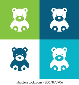 Bear Flat four color minimal icon set