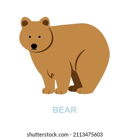 Bear flat icon. Colored element sign from wild animals collection. Flat Bear icon sign for web design, infographics and more.