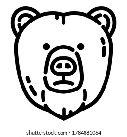Bear Flat Icon Isolated On White Background