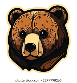 Bear Flat Icon Isolated On White Background