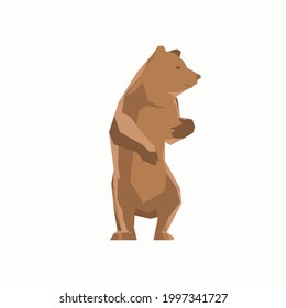 bear flat wild stand in vector.