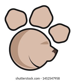 Bear in bear foot, logo design