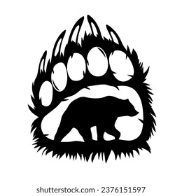 Bear foot print design logo