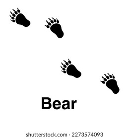 Bear foot print vector icon illustration, animal paw print isolated on white background