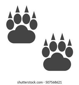 Bear foot tracks isolated steps