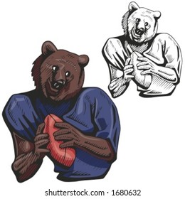 Bear Football Mascot for sport teams. Great for t-shirt designs, school mascot logo and any other design work. Ready for vinyl cutting.