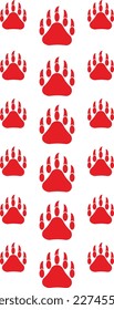 Bear footprint and colorful paws