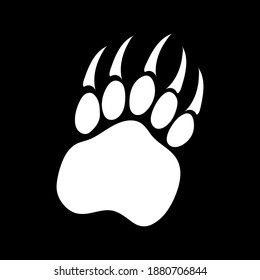 bear footprint drawing, vector illustration