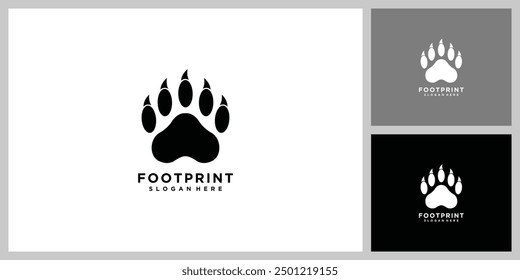 bear footprint silhouette design vector
