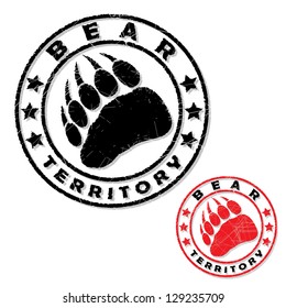 Bear footprint stamp - vector illustration