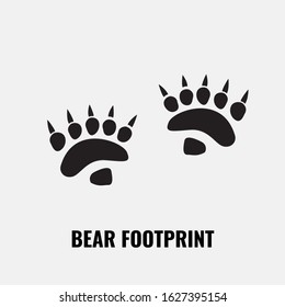 Bear footprint trails. Front and back footprints. Vector Illustration.