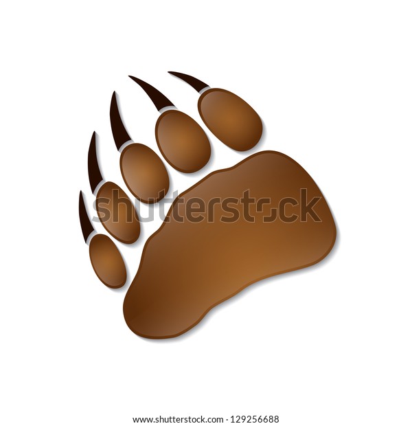 Bear Footprint Vector Illustration Stock Vector (Royalty Free) 129256688