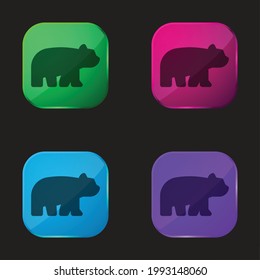 Bear four color glass button icon
